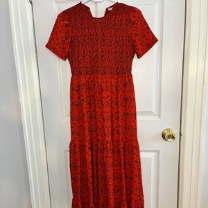 Red maxi dress, Zara